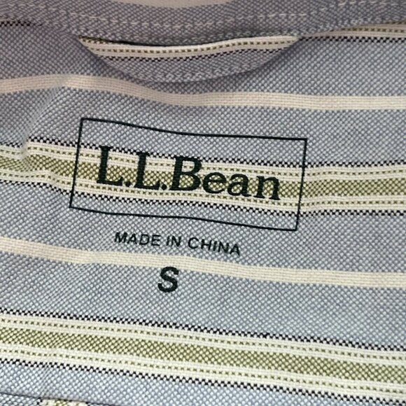 L.L. Bean Collared Shirt Size Small Striped Button Down Long Sleeve 100% Cotton - Picture 3 of 7